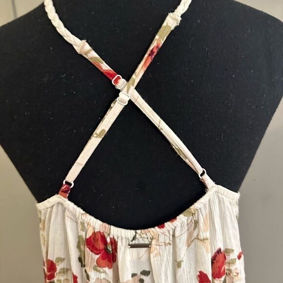 Volcom WOMEN'S SHELLO DRESS macramé top spaghetti straps ruffle hem floral boho - Picture 15 of 16